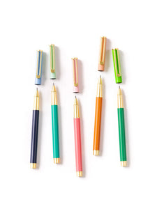Mary Square Snap Cap Pen | Colorblock Coral