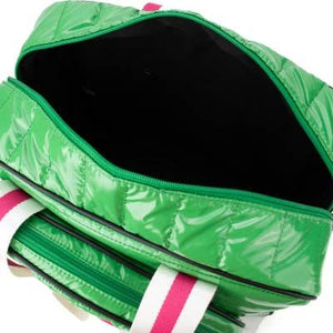 Lemonbella - Puffer Pickle Ball Tote Green with Pink Stripe 4/30