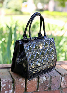 Caroline Hill - Ricky Mini Tote BLACK PATENT LQ: Default