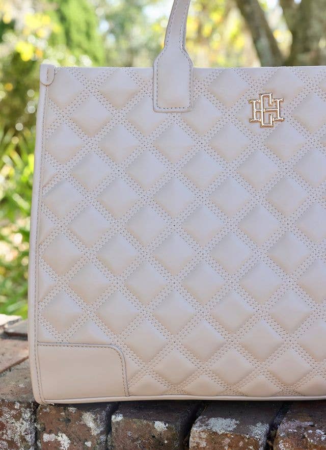 Caroline Hill - Shane Tote NUDE QUILTED DQ: Default