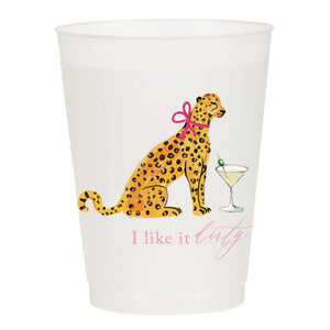 Sip Hip Hooray - I Like It Dirty Cheetah Martini Frosted Cups - Girls: Pack of 10