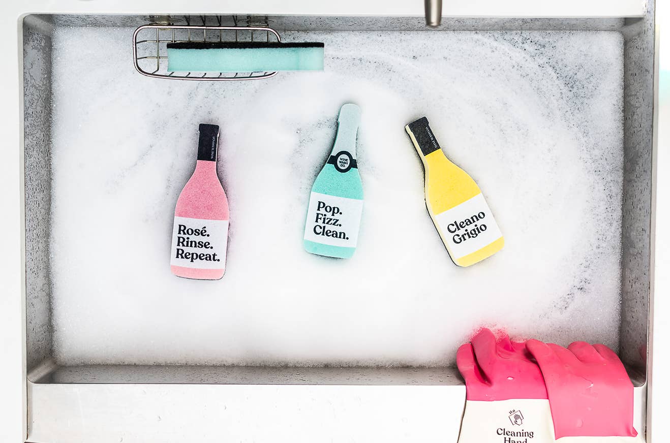 Wine Wash Co. - Scrubbly™ Kitchen Sponge: Rosé Rinse Repeat