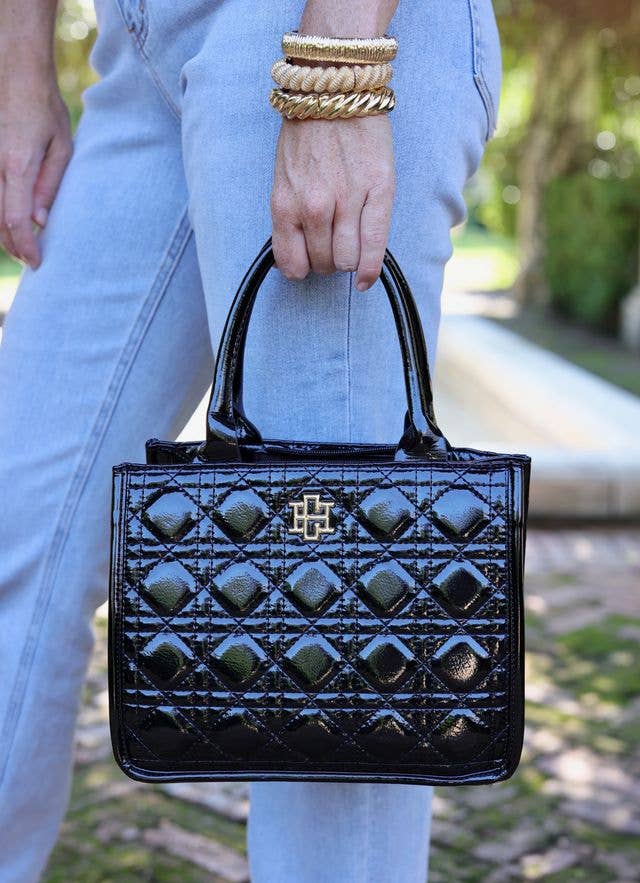 Caroline Hill - Ricky Mini Tote BLACK PATENT LQ: Default