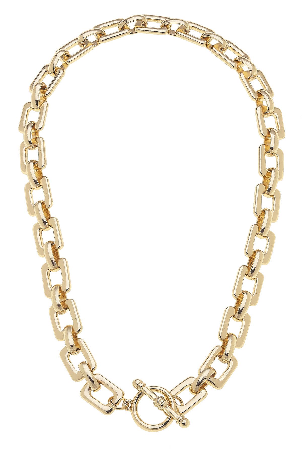 Canvas Style - Conrad Chain Link Toggle Necklace in Shiny Gold