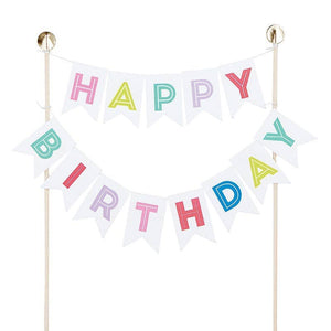 Angle - Garland Cake Topper - Happy Birthday