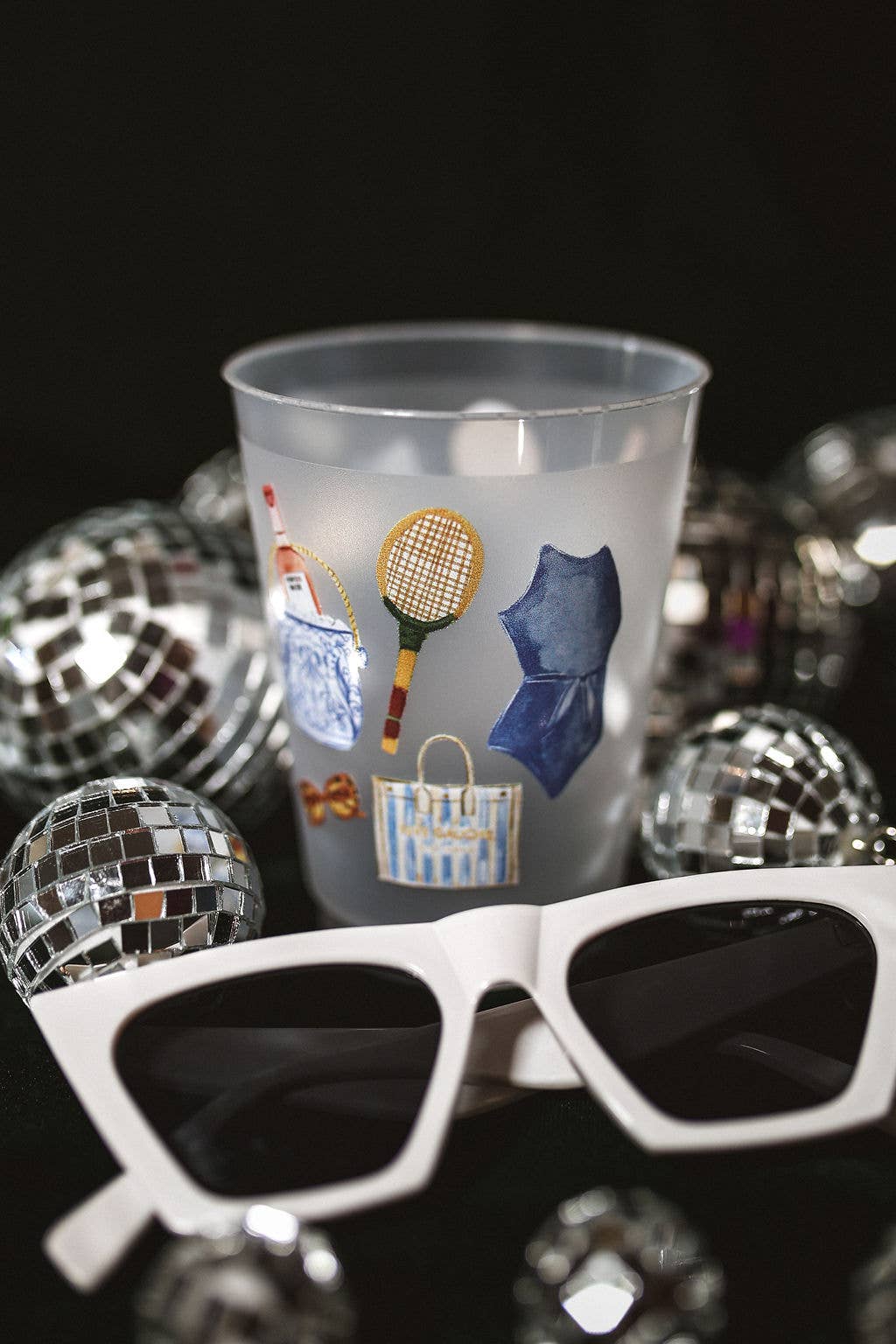 Sip Hip Hooray - Hampton Vibes Summer Collage Frosted Cups- Summer: Pack of 6