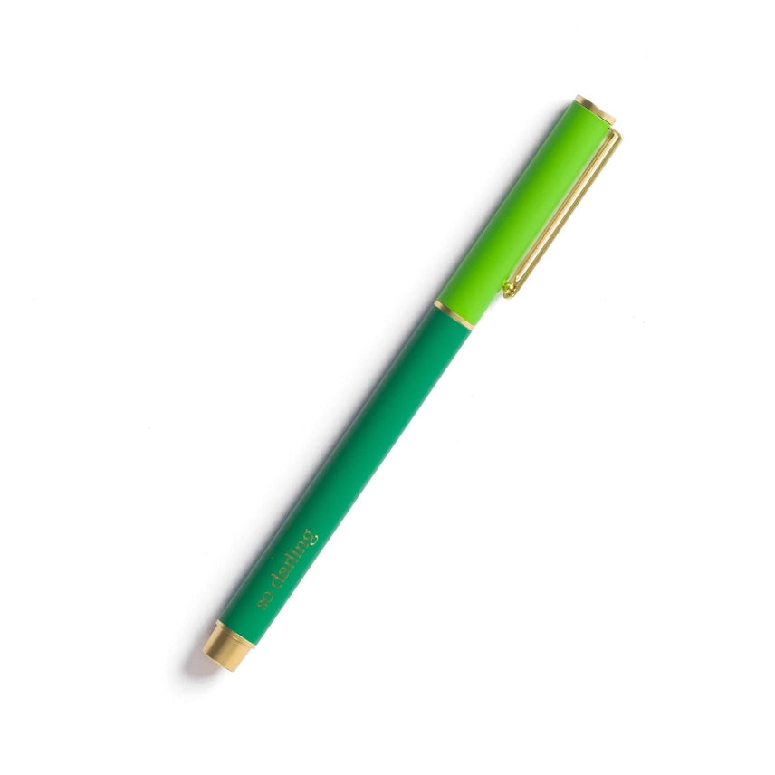 Mary Square Snap Cap Pen | Colorblock Green