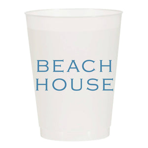 Sip Hip Hooray - Blue Beach House Frosted Cups- Summer: Pack of 6