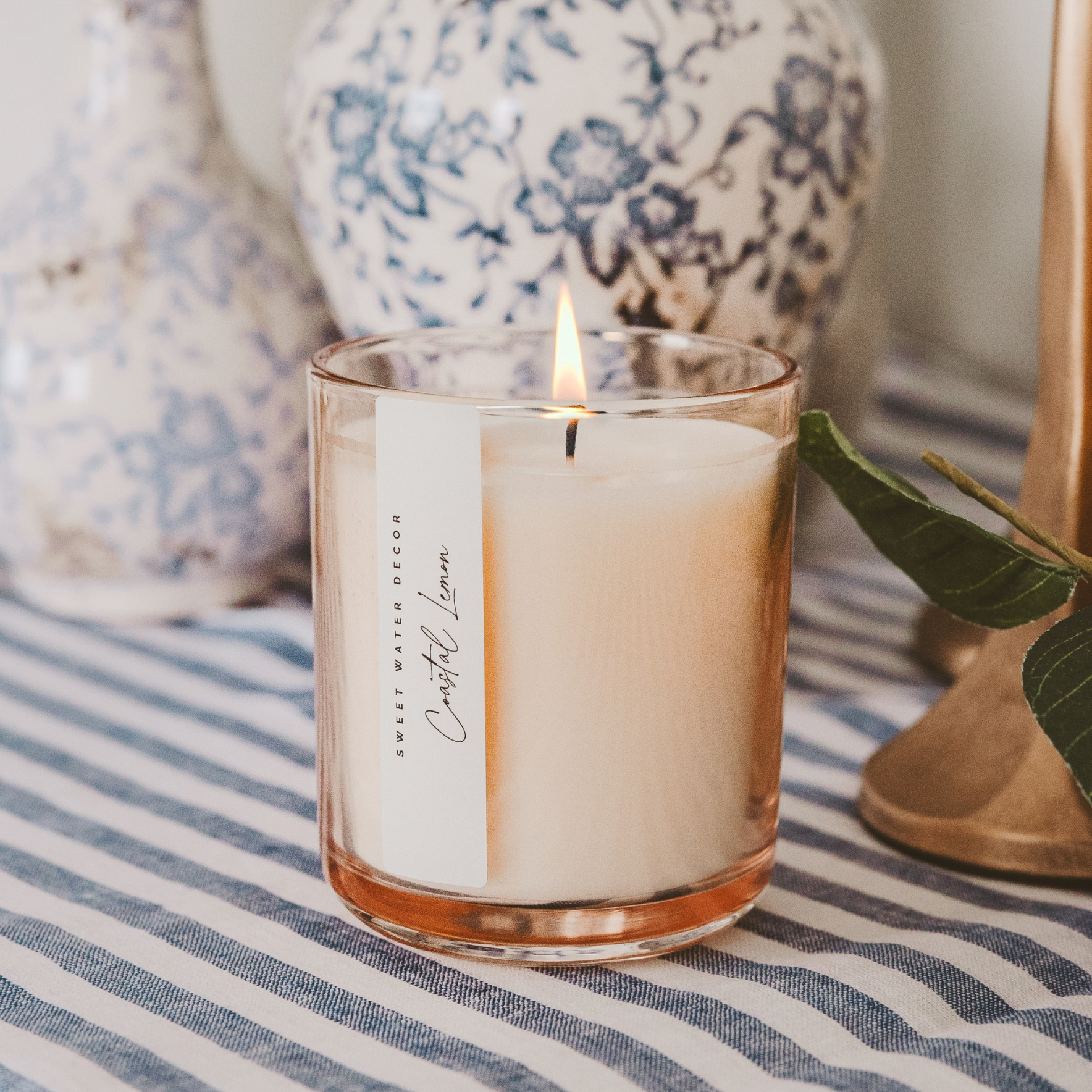 Sweet Water Decor - Coastal Lemon 12 oz Candle - Home Decor and Gifts