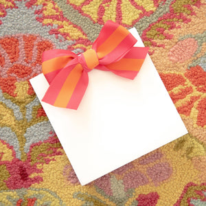 Mainstreet Collection - Ribbon Bow Notepad: Orange with Pink