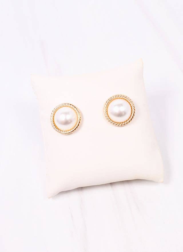 Caroline Hill - Gosling Pearl Stud Earring GOLD: Default