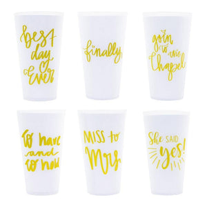 Mainstreet Collection - Bridal Versed Tumblers Set of 6: Best Day Ever