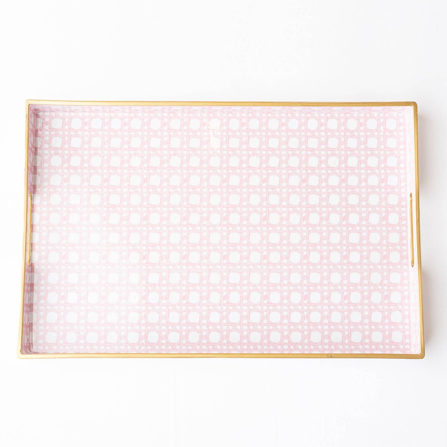 8 Oak Lane - Pink Cane Rectangular Tray