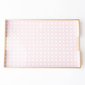 8 Oak Lane - Pink Cane Rectangular Tray