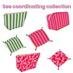 Aspen Lane - Cute pouch + cosmetic bag | leather pink & red zebra