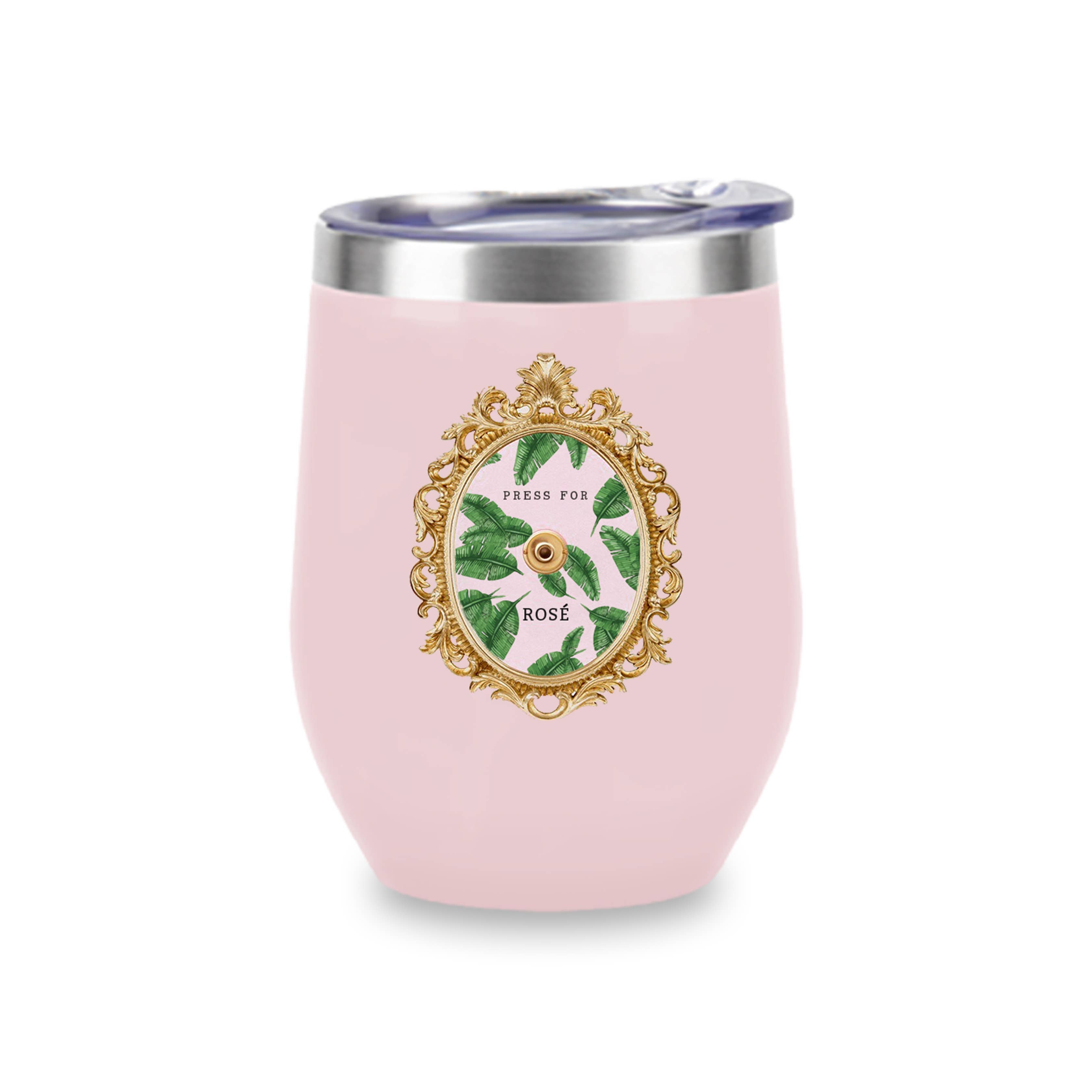 Toss Designs - Insulated Wine Tumbler (Pink) - Press for Rosé