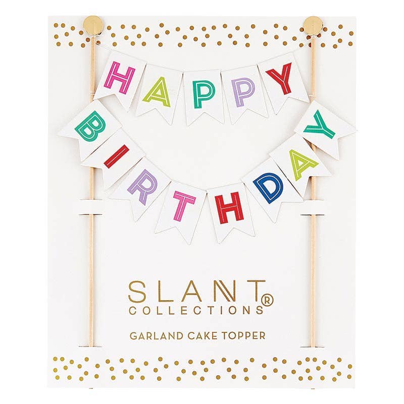 Angle - Garland Cake Topper - Happy Birthday
