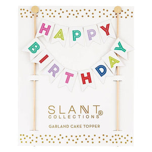 Angle - Garland Cake Topper - Happy Birthday