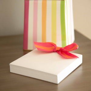Mainstreet Collection - Ribbon Bow Notepad: Orange with Pink