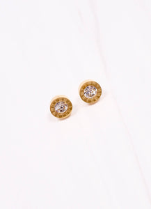 Caroline Hill - Iria CZ Stud Earring GOLD: Default