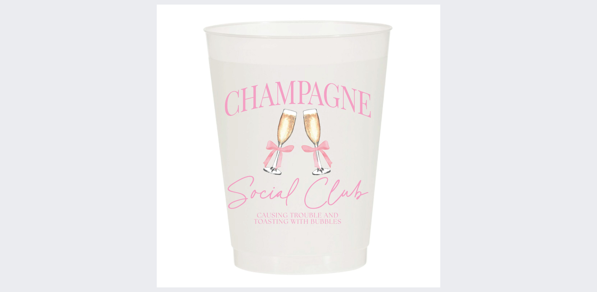 Sip Hip Hooray - Champagne Social Club Frosted Cups : Pack of 10