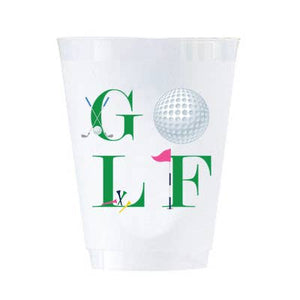 WH Hostess Social Stationery - In Stock Golf Icons Shatterproof Cups