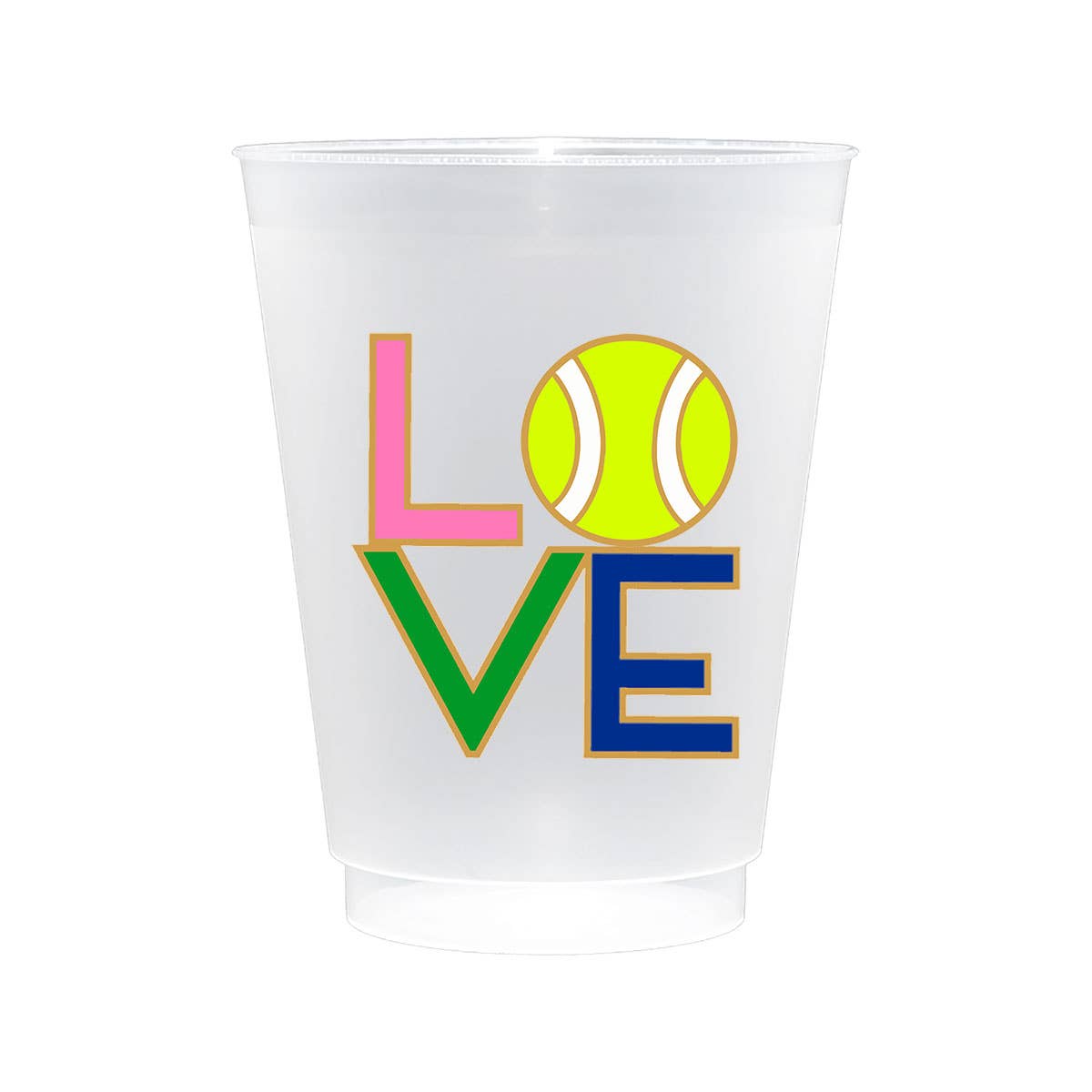 Canvas Style - Preppy Tennis Shatterproof Frost Flex Plastic Cups (Set of 1