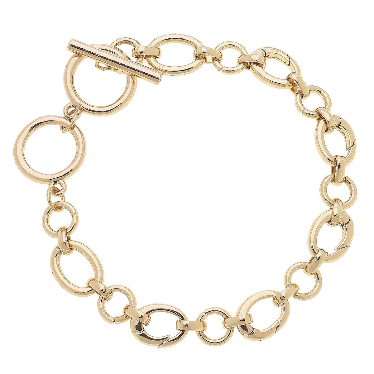 Canvas Style - Sasha Toggle Charm Bracelet Base in Shiny Gold