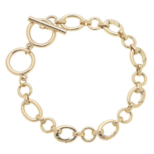 Canvas Style - Sasha Toggle Charm Bracelet Base in Shiny Gold