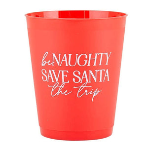 Angle - Cocktail Party Cups - Be Naughty Save Santa - 8ct