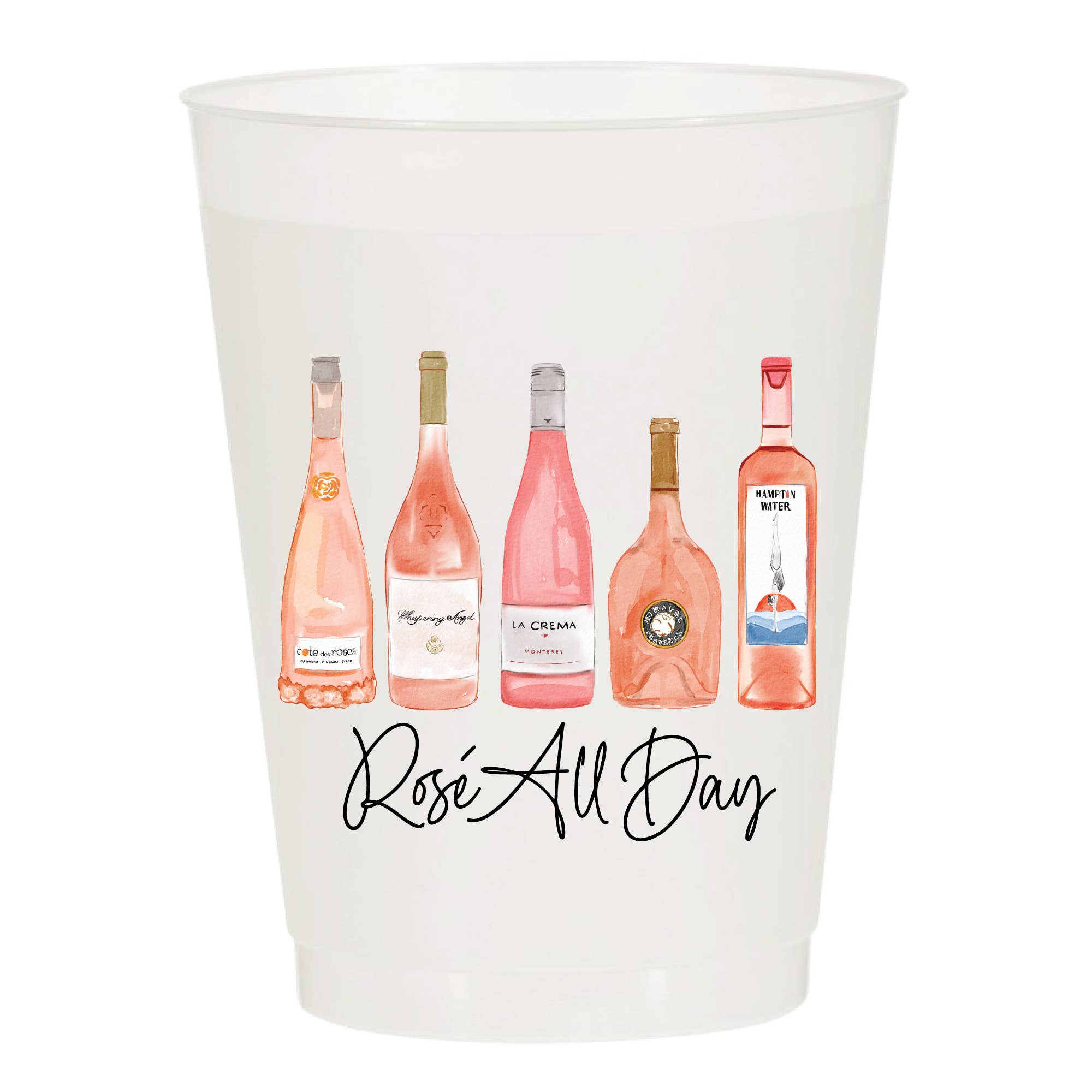 Sip Hip Hooray - Rosé All Day Rose Champagne Frosted Cups: Pack of 10