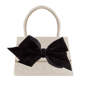 Peachy Pendants - Sparkle Purse - with Black Velvet Bow: Black