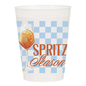 Sip Hip Hooray - Spritz Season Checkered Frosted Cups - Summer: Pack of 6