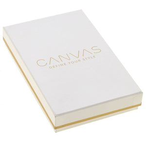 Canvas Style - CANVAS Rectangle Gift Box in White Linen with Gold Foil Accents