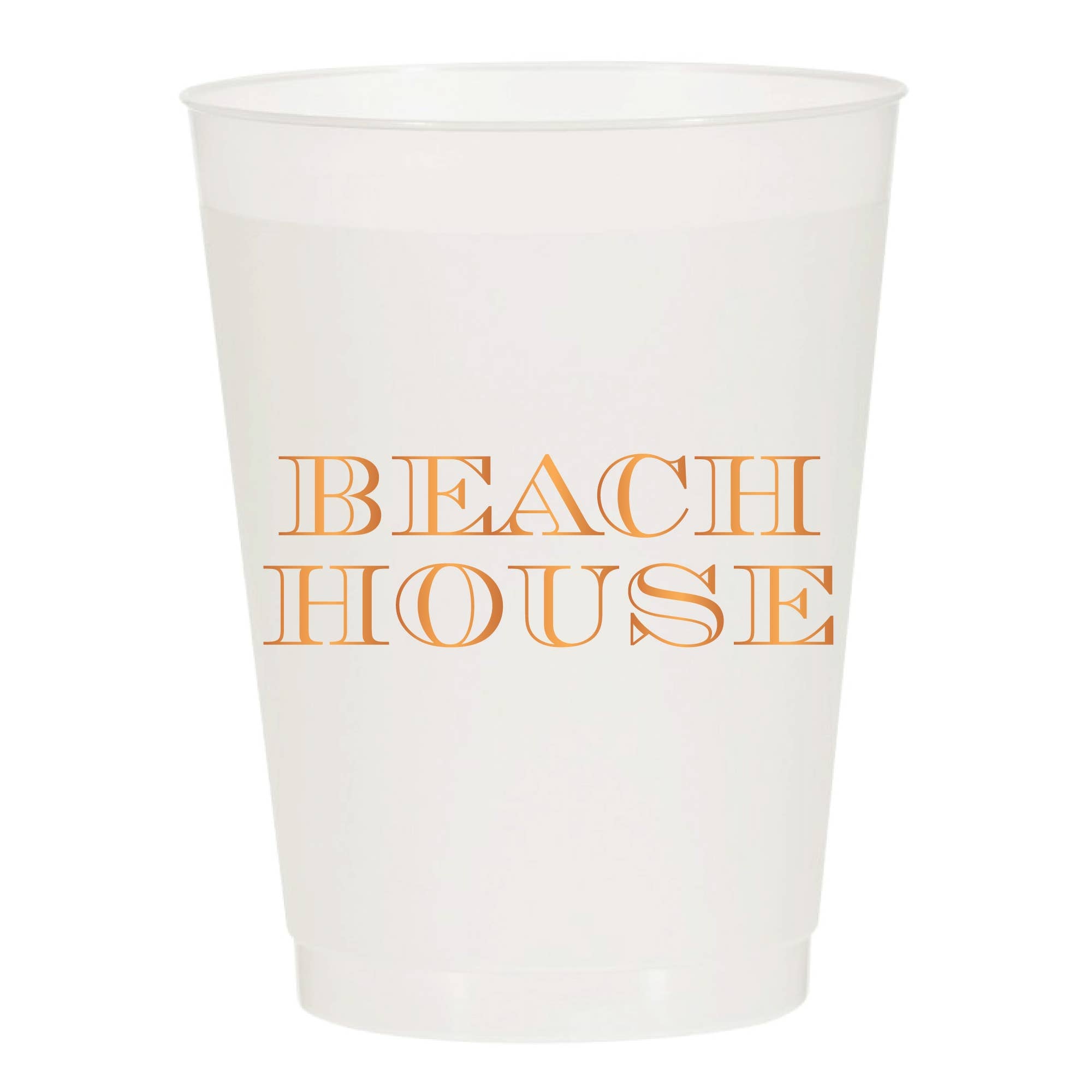 Sip Hip Hooray - Gold Beach House Frosted Cups- Summer: Pack of 6