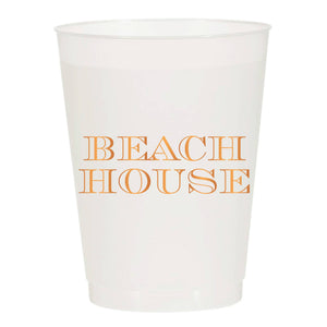 Sip Hip Hooray - Gold Beach House Frosted Cups- Summer: Pack of 6