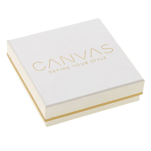 Canvas Style - CANVAS Square Gift Box in White Linen with Gold Foil Accents
