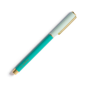 Mary Square Snap Cap Pen | Colorblock Teal