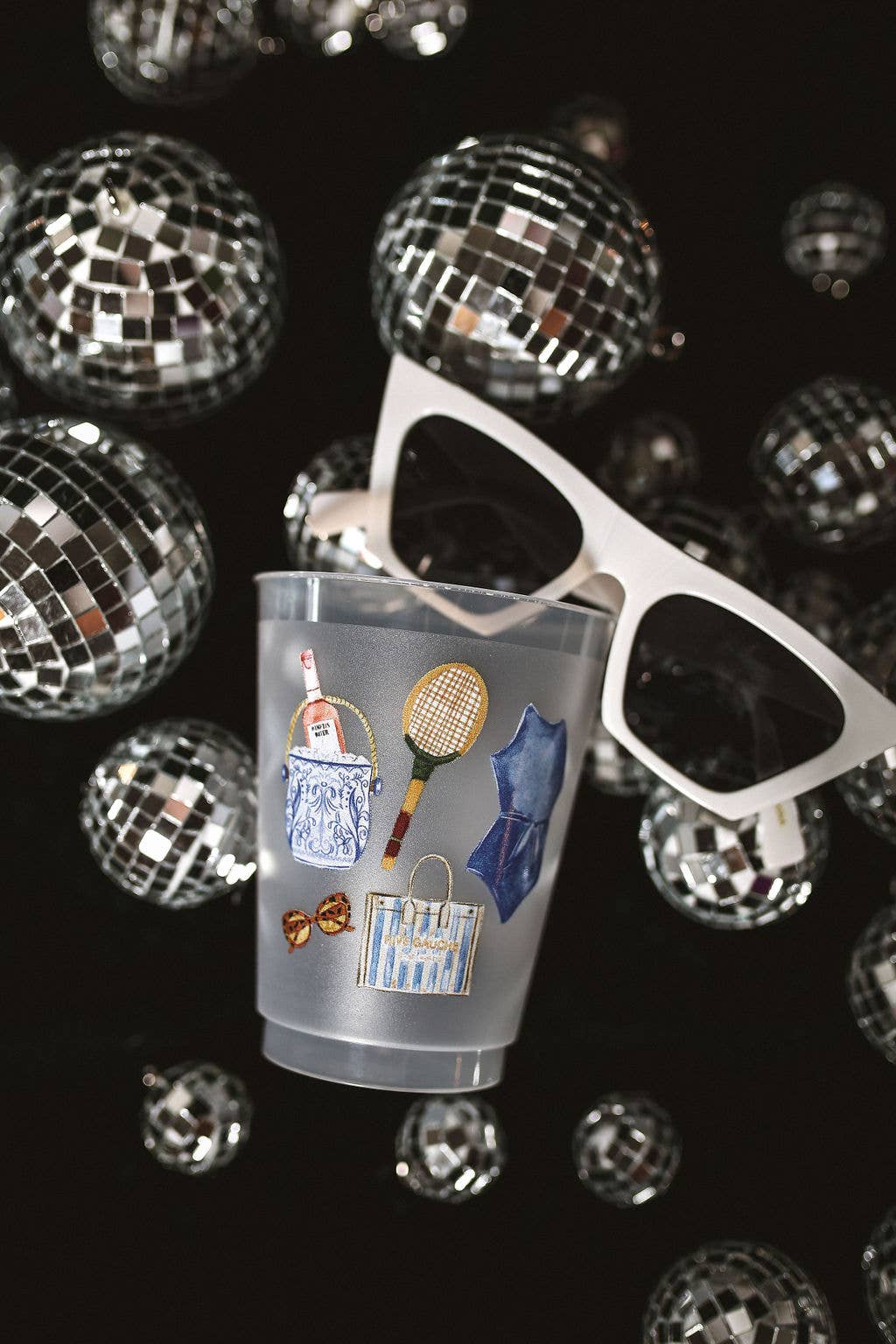 Sip Hip Hooray - Hampton Vibes Summer Collage Frosted Cups- Summer: Pack of 6