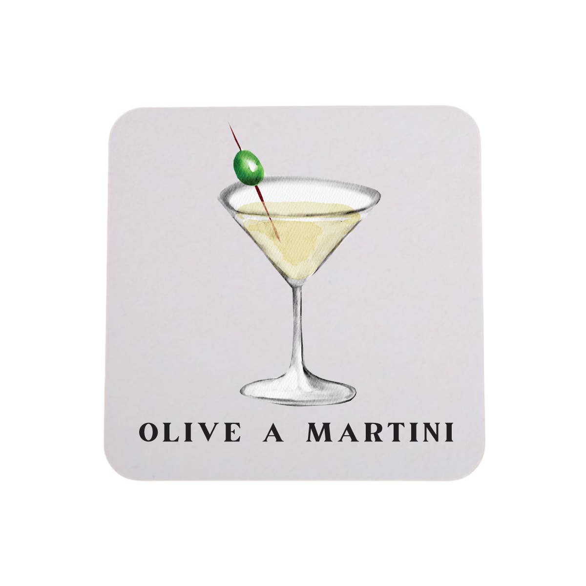 Sip Hip Hooray - Olive A Martini - 4 Pack Coasters