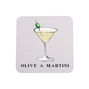 Sip Hip Hooray - Olive A Martini - 4 Pack Coasters