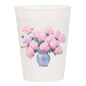 Sip Hip Hooray - Potted Hydrangea Frosted Cups- Summer: Pack of 6