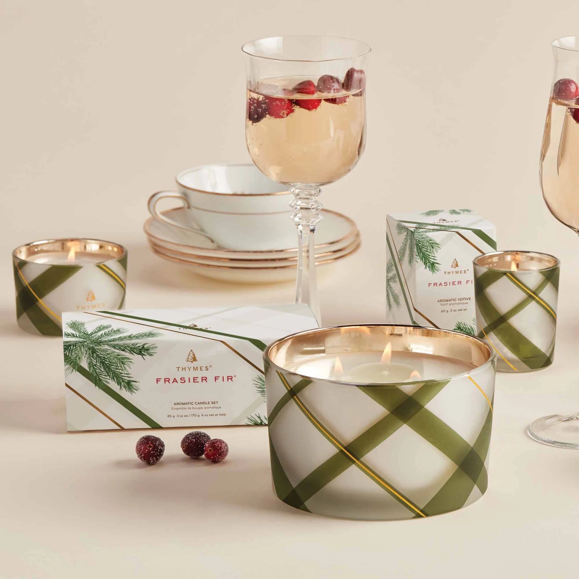 Frasier Fir Frosted Plaid Large Three-Wick Candle