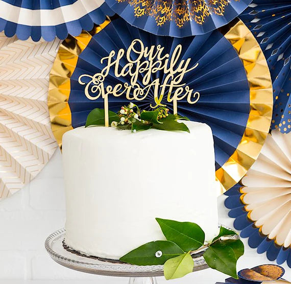 Our Happily Ever After Gold Cake Topper