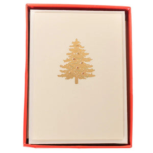 La Petite Presse Noël Boxed Holiday Cards – Gold Foil Christmas Tree