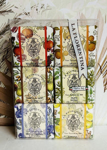 La Florentina Luxury Italian Soap Set of 6 - 3.7 oz Lavender, Fig, Orange, Lemon