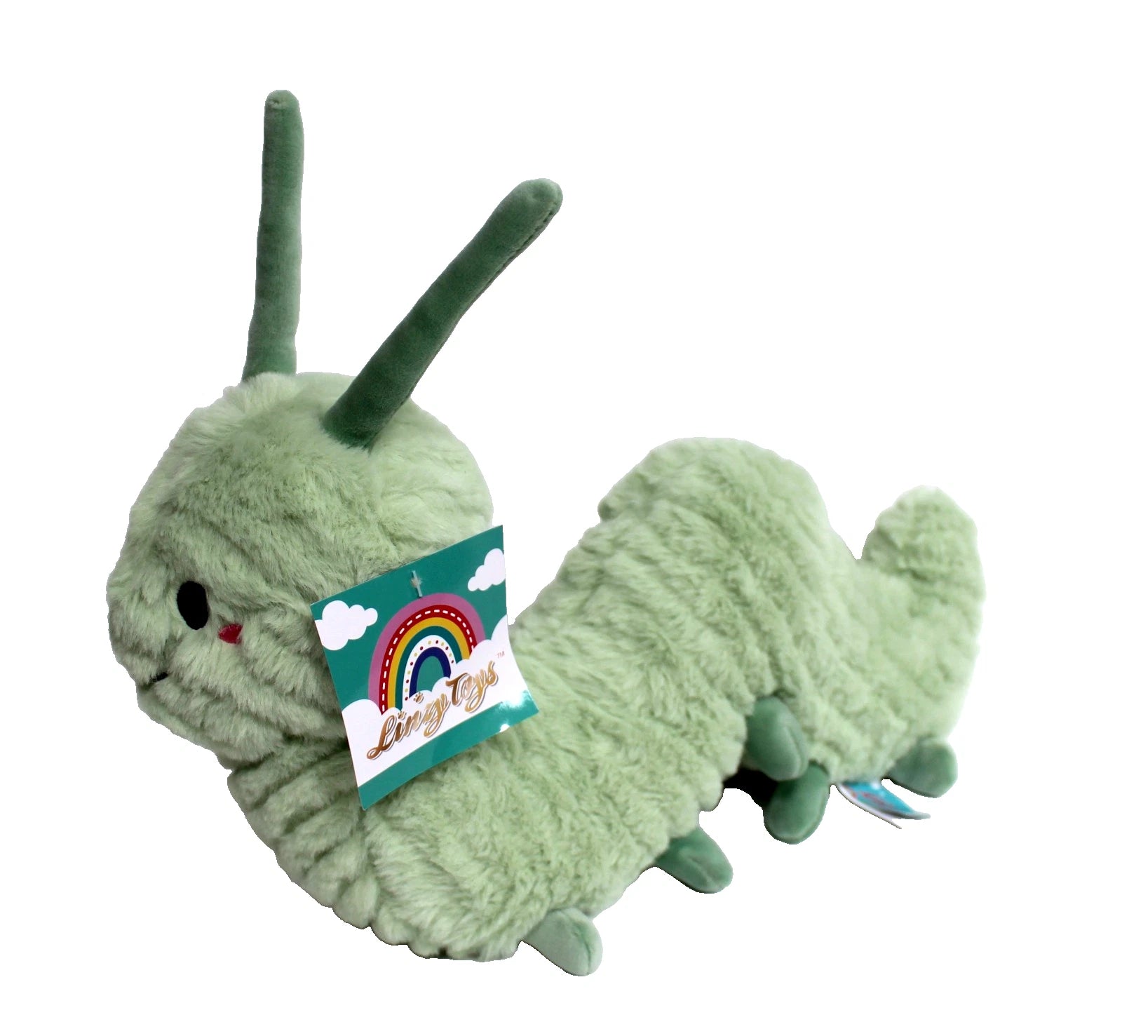 Linzy Toys Green Caterpillar Fuzzy Plush Stuffed Animal 15"
