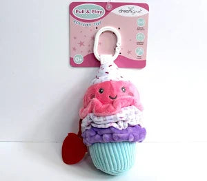 Dreamgro Ice Cream Plush Lovey Pull & Play Activity Sensory Toy