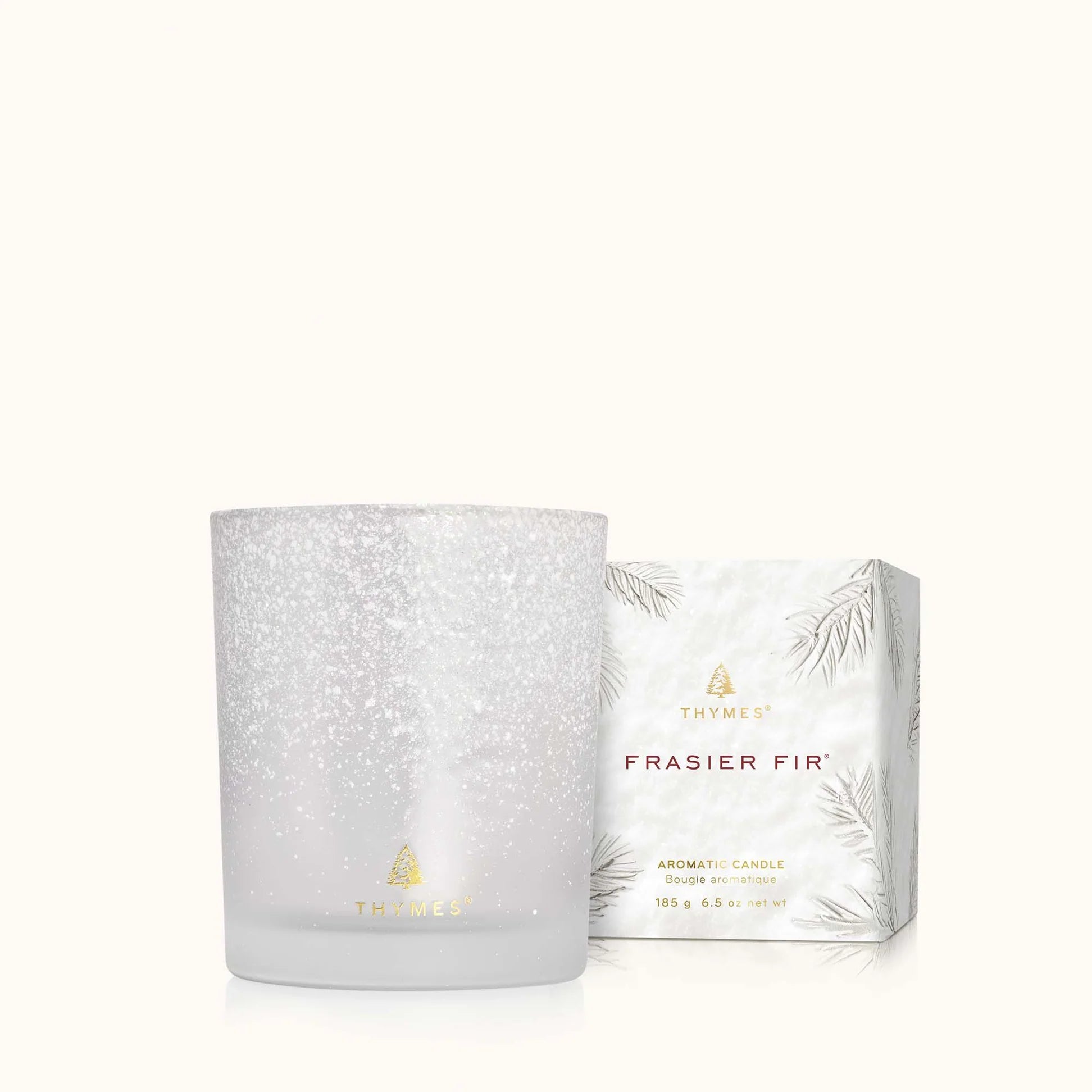 Thymes Frasier Fir Flocked Poured Candle – 6.5 oz