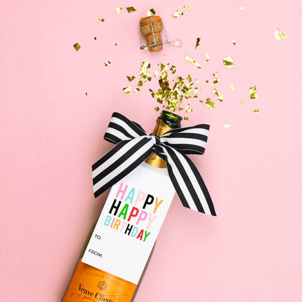 When it Rains Paper Co. - Happy Birthday Wine Tags - A Wine and Spirits Gift Kit